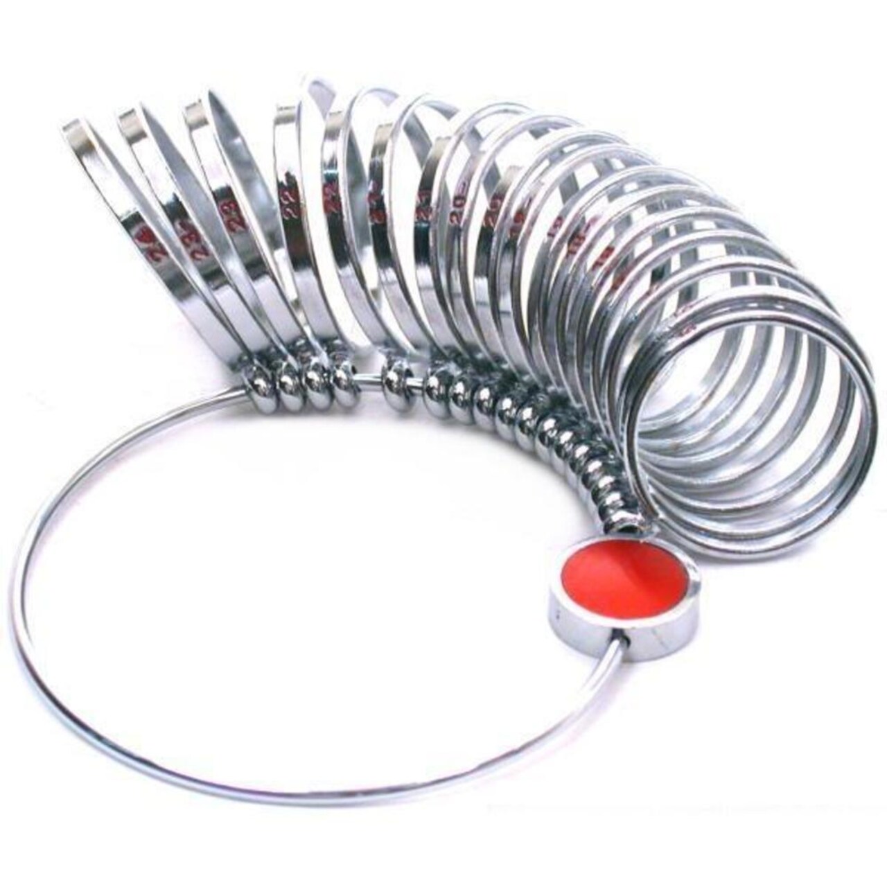 Jeweler's Large Finger Nickel-Plated Metal Ring Gauge US 16-24 with Half Sizes